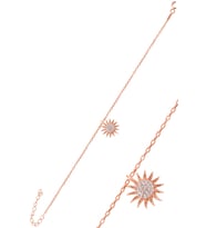 Söğütlü Silver Gümüş rose zirkon taşlı güneş bileklik.