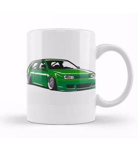Stanced out Golf MK4 Green Kupa Bardak Porselen