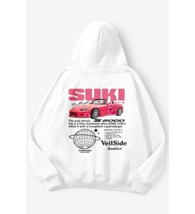 Hızlı ve Öfkeli Suki Kapüşonlu Unisex Beyaz Sweatshirt