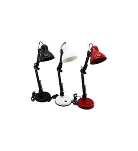 METAL AKROBAT AYAKLI ELEKTRİKLİ MASA LAMBASI RENKLİ PLASTİK TABLA - KAFA GO-53-vice