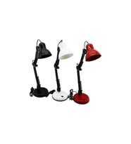 METAL AKROBAT AYAKLI ELEKTRİKLİ MASA LAMBASI RENKLİ PLASTİK TABLA - KAFA GO-53-vice