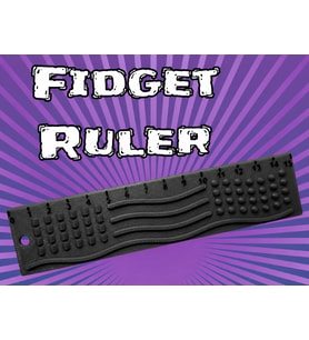 3D Baskı Dokunsal Fidget Cetveli - Kabartmalı Stres ve Odaklanma Oyuncağı - Siyah