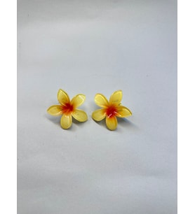 Çiftli, Renkli Yandan Mandallı 4 cm Lotus Çiçeği Toka Kadın/Kız/Çocuk