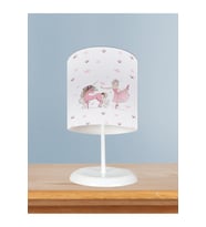 MEKTA HOME BEBEK VE ÇOCUK ODASI Balerin ve Unicorn Kız Desenli Pembe Abajur