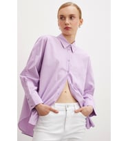 Regular Fit Poplin Gömlek Lila