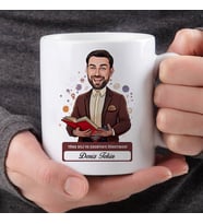 Erkek Türk Dili Edebiyatı Öğretmenine Hediye Karikatürlü Bardak