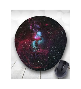 Siyah Galaksi Baskılı Oval Bilek Destekli Mouse Pad