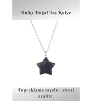 Yıldız Oniks Doğal Taş Kolye ( Insanı Negatif Enerjiden Kurtarır. ) ( Aa Kalite )