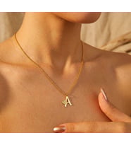 Kişiye Özel 925 Ayar Gümüş Kalp Model Parmak İzi Detaylı Harf Kolye (Gold)