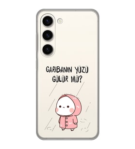 Samsung Galaxy S23 Uyumlu Garibanın Yüzü Gülür mü? Tasarımlı Şeffaf Telefon Kılıfı