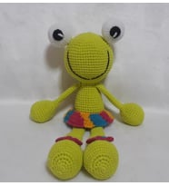 Sevimli Bayan Kurbağa Amigurumi Organik Oyuncak