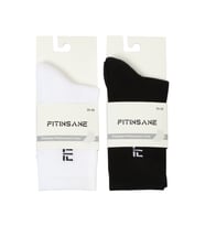 Premium Performance Crew Unisex 2'li Paket Spor Çorap Siyah - Beyaz