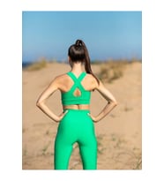 Mint Yeşili Sırtı Çapraz Askılı Spor Büstiyer ( Sporcu Sütyeni )
