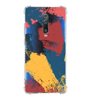 Xiaomi Redmi K20 Pro Köşe Korumalı Antişok Kapak Brushstroke Tasarımlı Şeffaf Silikon Kılıf