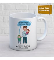 Kişiye Özel İsim Yazılabilir Benim Babam En Süper Baba Kupa Bardak