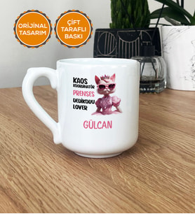 Prenses Kaos Koordinatör Dedikodu Lover Hediye Kupa Bardak Oval (Beyaz)