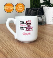 Prenses Kaos Koordinatör Dedikodu Lover Hediye Kupa Bardak Oval (Beyaz)