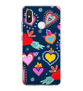PrintiFy Xiaomi Mi 8 ile Uyumlu 1mm Slim Fit Retro Renkler 3 Baskılı Şeffaf  Kılıf