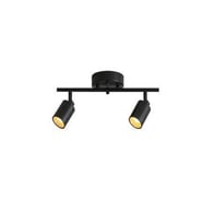 Rsylight Retro Metal Siyah 2 Li 180 Derece Hareketli Led Spot Avize Günışığı Ampullü