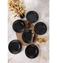 Keramika Mat Siyah Myra Pasta Tabağı 22 Cm 6 Adet 956