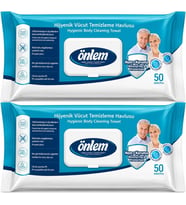Önlem Hijyenik Vücut Temizleme Islak Mendil Havlu 100 Yaprak (2PK*50)