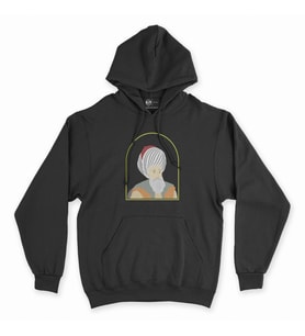 Orhan Gazi Siyah Kapşonlu Sweatshirt Hoddie