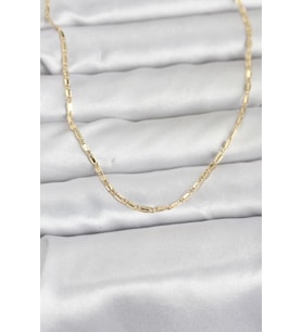 CM 14K Gold Renk Lazerli Zincir Model 60 cm Kadın Kolye 5886 - SSSSSS9774-6873