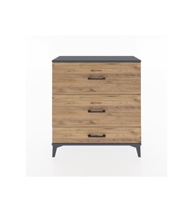 Arges Şifonyer 3 Çekmeceli 88x30x96 Antrasit-Çam