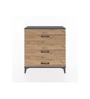 Arges Şifonyer 3 Çekmeceli 88x30x96 Antrasit-Çam