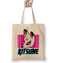 Kitsune Anime Illustration Bez Çanta Uzun Saplı