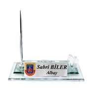 Kişiye Özel Tasarım Jandarma Logolu Kristal İsimlik
