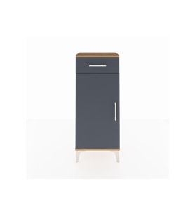 Arges Komodin 2 Raflı Tek Çekmeceli Tek Kapaklı 44x30x106 Çam-Antrasit