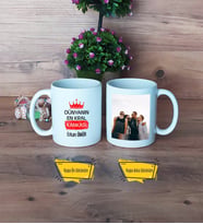 Arkadaşa Hediye Kupa Bardak Beyaz Fotoğraflı Doğum Günü Hediyesi