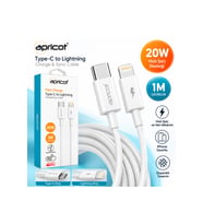 Apricot Type-C to Lightning 20W Hızlı Şarj ve Data Kablosu 1 Metre – Beyaz