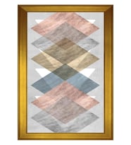 Soyut Şekiller Motifli Kanvas Tablo 50 x 70 cm Gold Çerçeve
