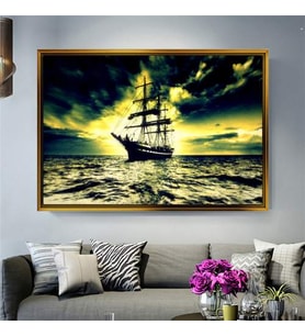 Altın Çerçeveli dekoratif tablo l887 (Gold)
