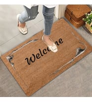 Valerine Life Sisli Çerçeve Welcome Kapı Önü Paspası 45x70cm (Kahverengi)