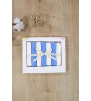 Bebek Mavi Ağız Silme Mendili Hastane Çıkışı Natural % 100 Pamuk Kumaş 7 li  STL6875 (Beyaz)