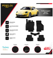 Volkswagen Beetle 2011-2019 3D Havuzlu Paspas (Siyah - Beyaz)