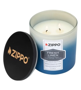Zippo Kokulu mum – Taze çamaşır kokusu – Çift fitilli cam içinde şık mum – 368 g – 55 saat yanma süresi – koku nötralize – ABD'de üretilmiştir