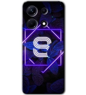 İnfinix Note 30 Pro Kılıf HD Desen Baskılı Kılıf - Dark Neon Yaprak S Harfi