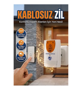 Kablosuz Kapı Zili 32 Melodili Kablo Gerektirmeyen Pratik Tasarım