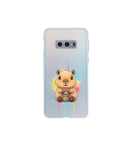 Samsung Galaxy S10e ile Uyumlu Splash Kapibara Tasarımlı Şeffaf Silikon Kılıf