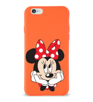 Apple iPhone 6 Plus Uyumlu Lansman Kılıf Minnie Mouse Tasarımlı Altı Kapalı İçi Kadife Kaplı  Kapak (Şeffaf)