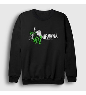 Presmono Unisex Siyah Kurt Cobain Nirvana Sweatshirt 99441tt