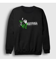 Presmono Unisex Siyah Kurt Cobain Nirvana Sweatshirt 99441tt