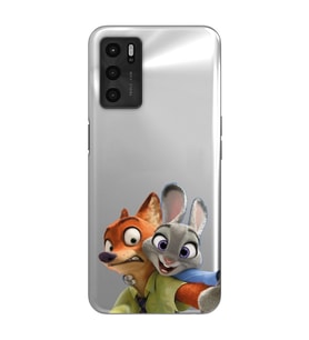 Oppo A16 / A55 Uyumlu Zootropolis Judy & Nick Tasarımlı Şeffaf Telefon Kılıfı