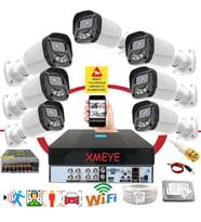 Bises 7 li Araç Yüz ve İnsan Tanımalı Hareket Algılayan 5 MP Lens 4 Warm Led Gece Renkli Gösteren Güvenlik Kamera Seti BS2304W
