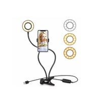 3 Renkli LED Ring Işık, Selfie ve Stüdyo Işığı, Telefon Tutucu Seti