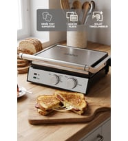 SSM-2598 Izgara ve Tost Makinesi 2000W Döküm Plakalı Ayarlanabilir Isı ve Zaman Kontrollü